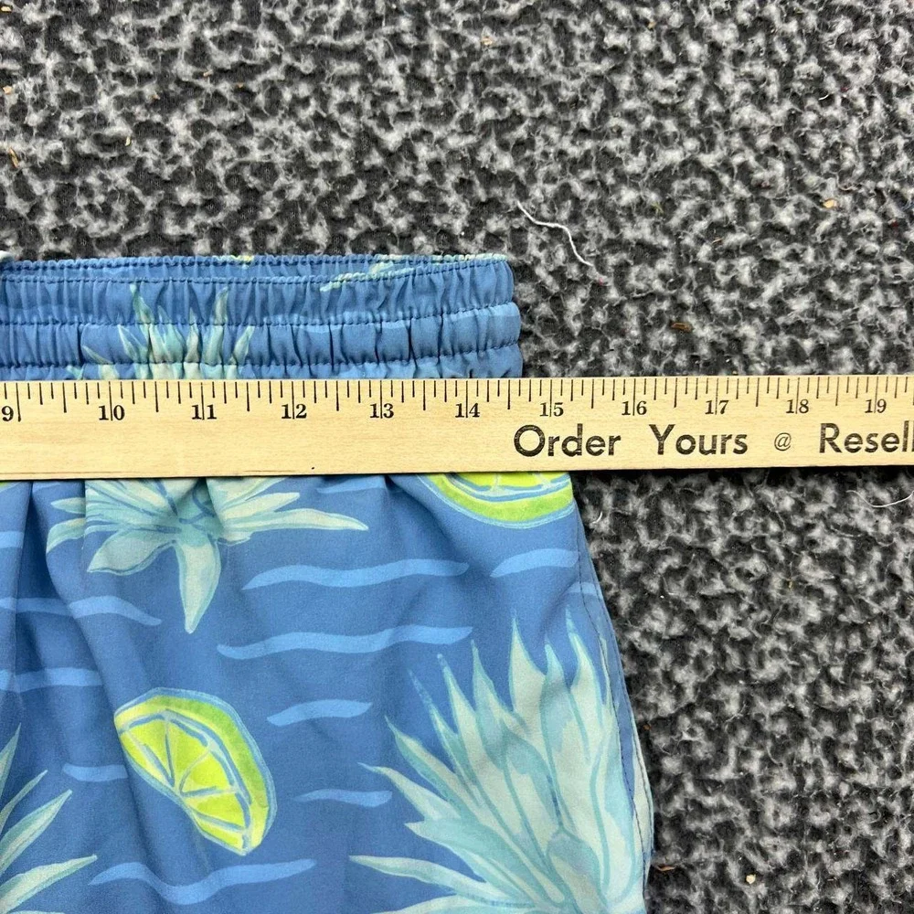 Chubbies Shorts Men Medium Blue Agave Lime Print Swim Trunks M